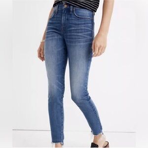 Madewell 9-Inch High-Rise Skinny ankle Jeans with Frayed Hem SZ 29